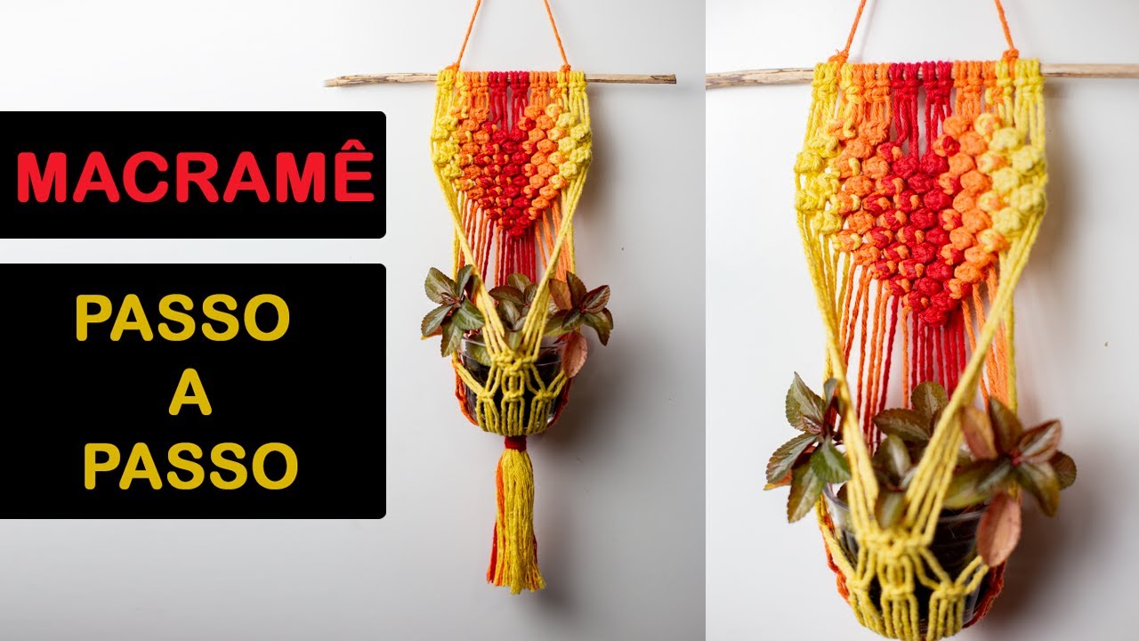 DIY MACRAMÊ COLORIDO | SUPORTE DE PLANTAS PASSO A PASSO | MACRAMÊ PARA INICIANTES
