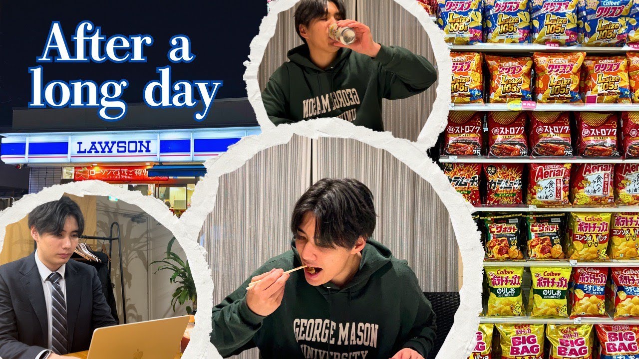 A Normal Night After Work in Tokyo | Convenience Store Dinner & Office Life