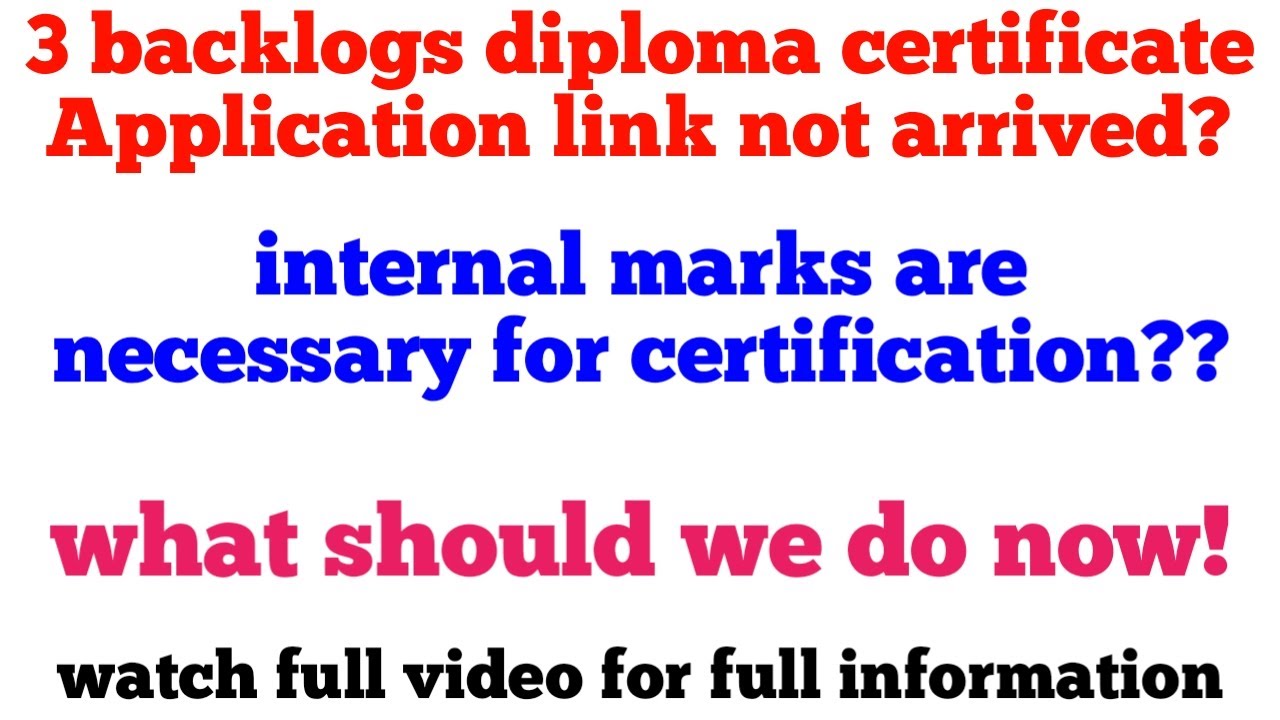 TS SBTET UPDATES | DIPLOMA CERTIFICATE APPLICATION LINK NOT OPENED! | ARE INTERNAL MARKS COMPULSORY?