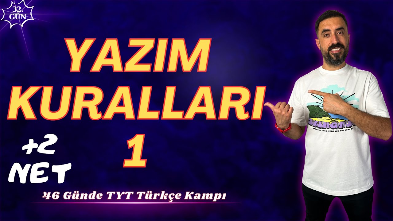 YAZIM KURALLARI -1📌 46 Günde TYT TÜRKÇE Kampı 2024 +PDF📕(32.Gün) Deniz Hoca