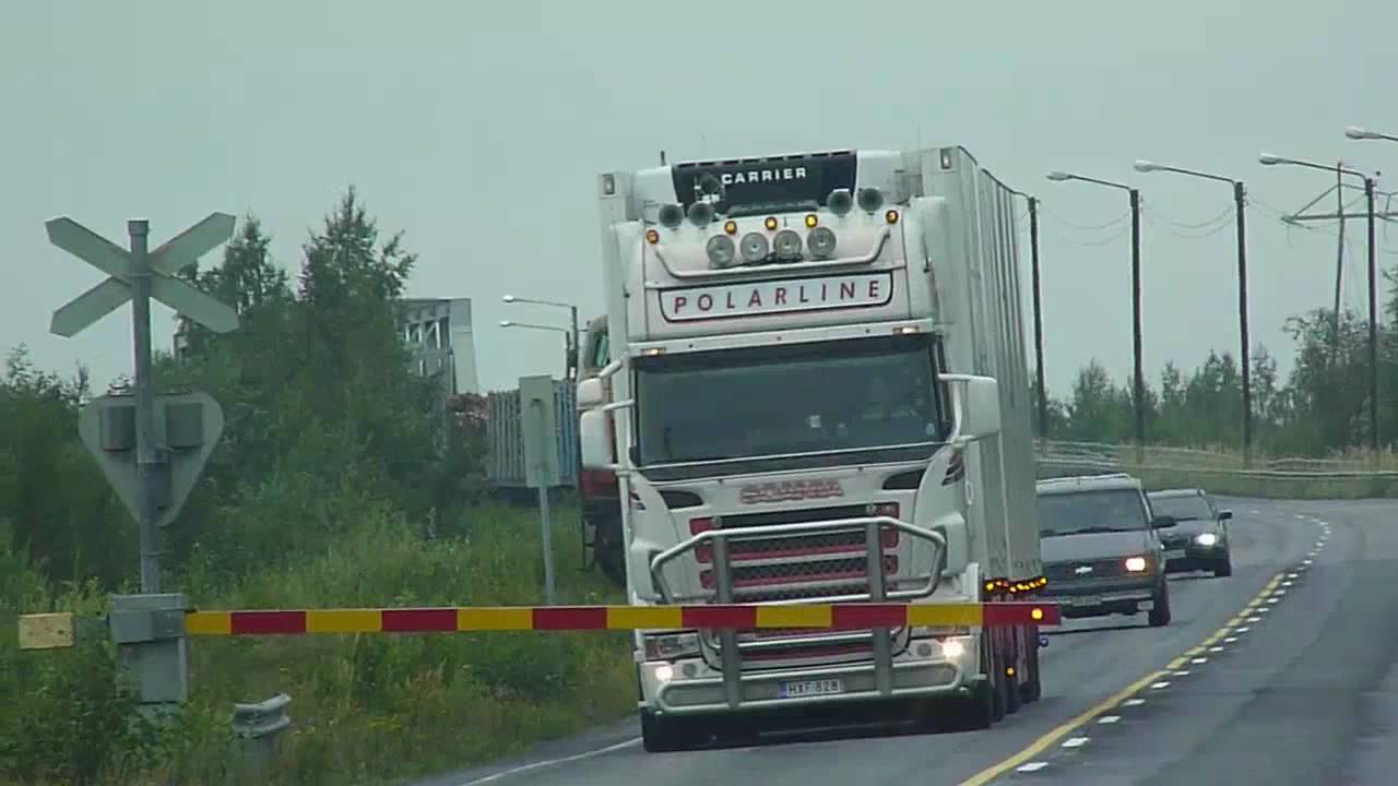 Dv12 diesel locomotive with  timber train in Finland