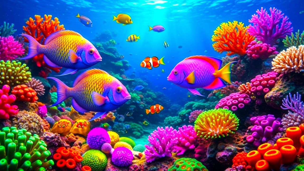 Beautiful Relaxing Music 🐠 Calming Music with Coral Reef Underwater Sounds for Sleep & Relaxation