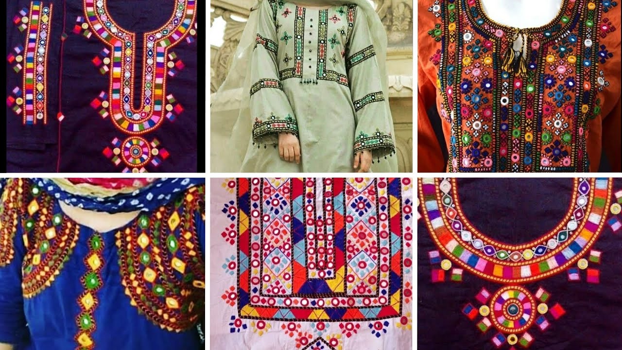 Sindhi embroidery neck Designs and suits