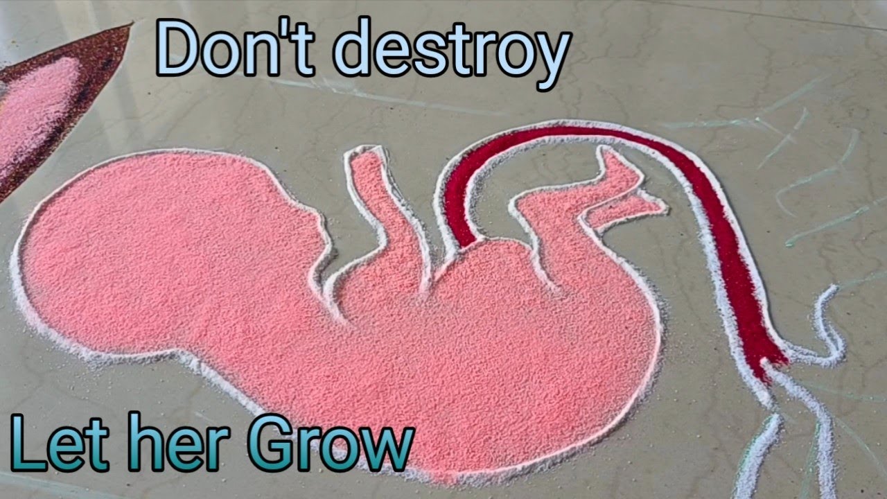 Save girl child rangoli | Save girl child rangoli for competition | Rangoli for competition/rangoli