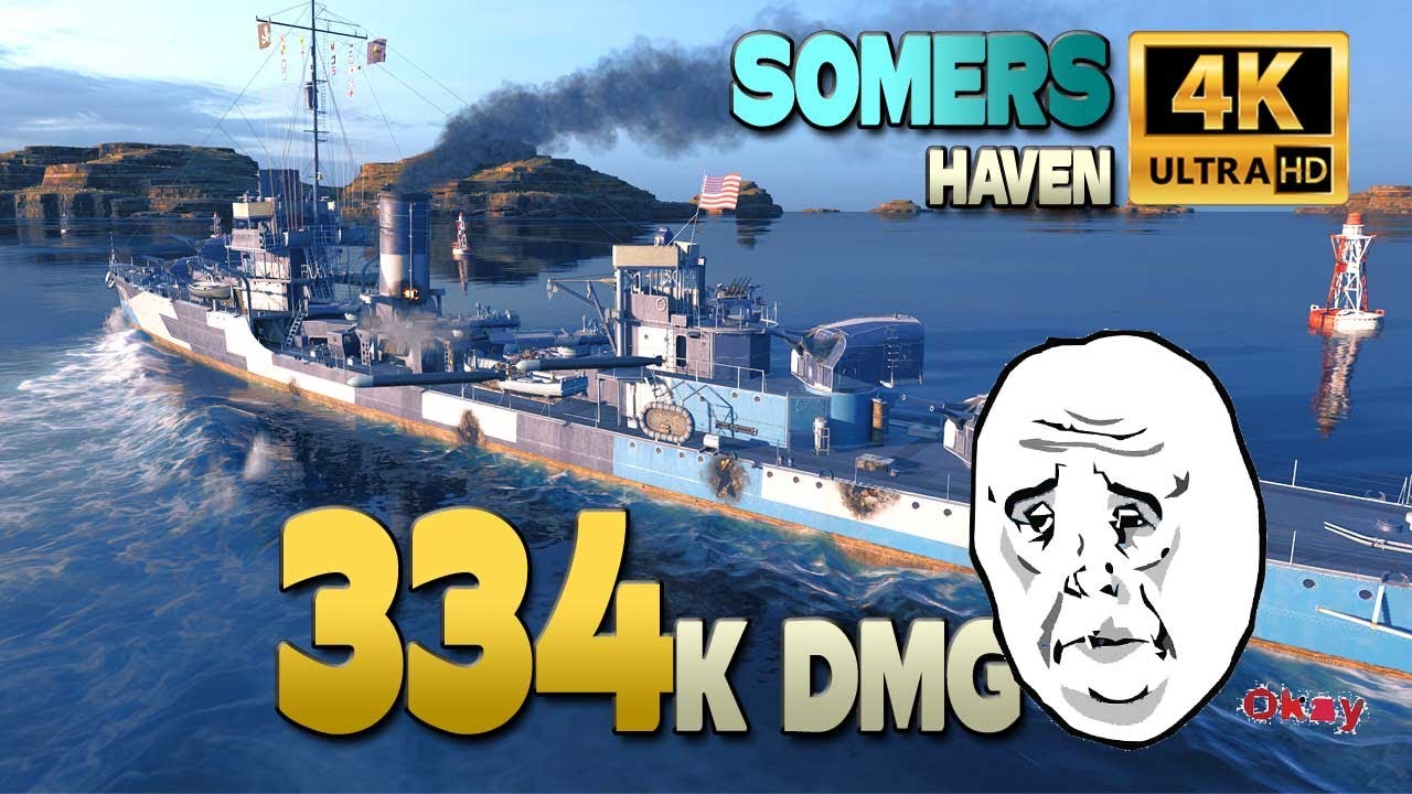 Somers: Tak blisko, 334k dmg - World of Warships