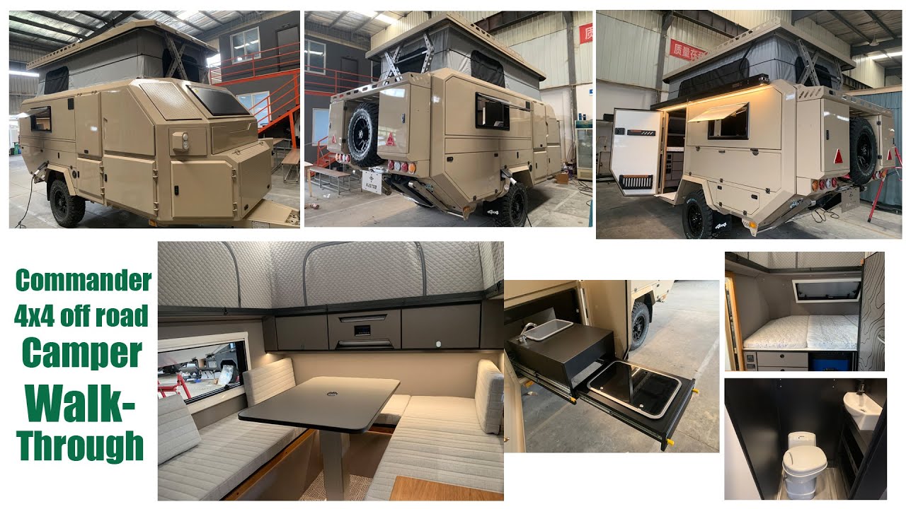 new model 2024 njstar commander off road camper trailer with English control panel review