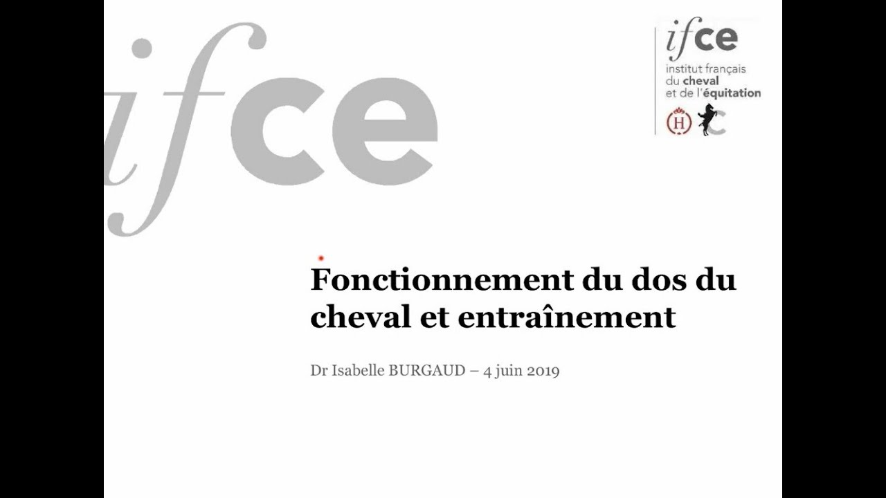 Fonctionnement du dos du cheval et entrainement- Isabelle Burgaud