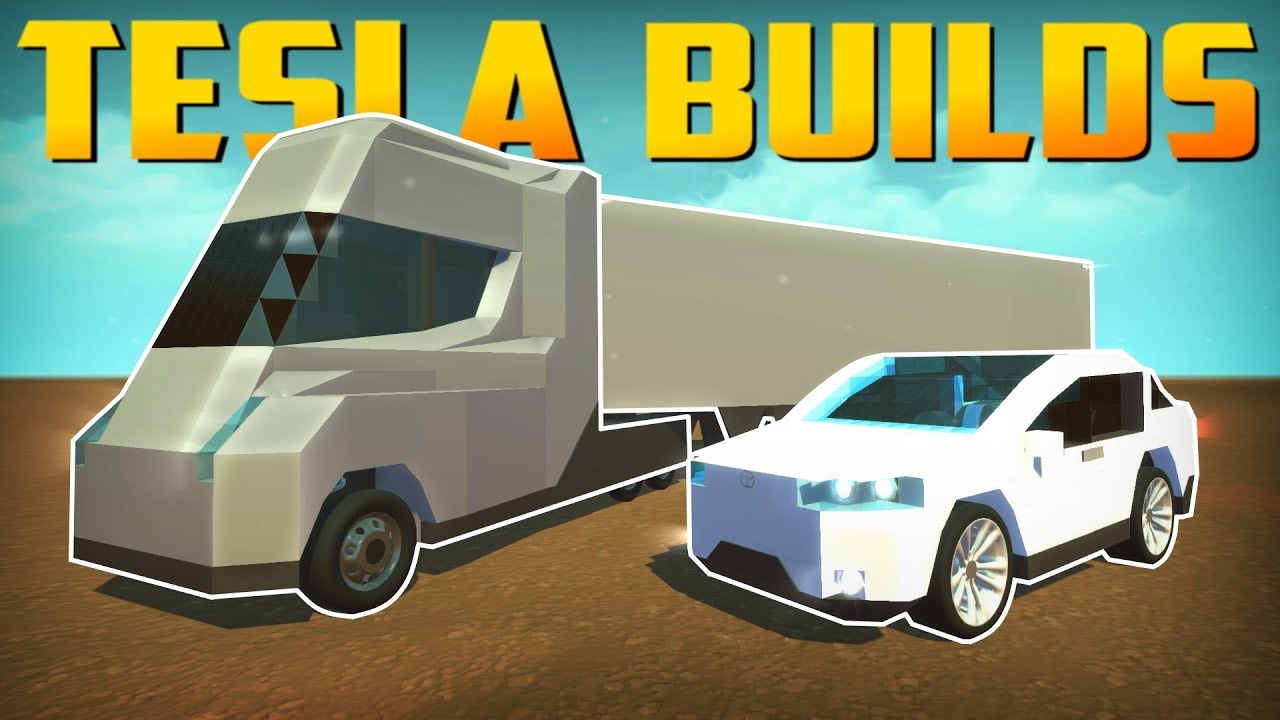 TESLA SEMI TRUCK and MODEL X CAR - Scrap Mechanic Creations! - Episode 111