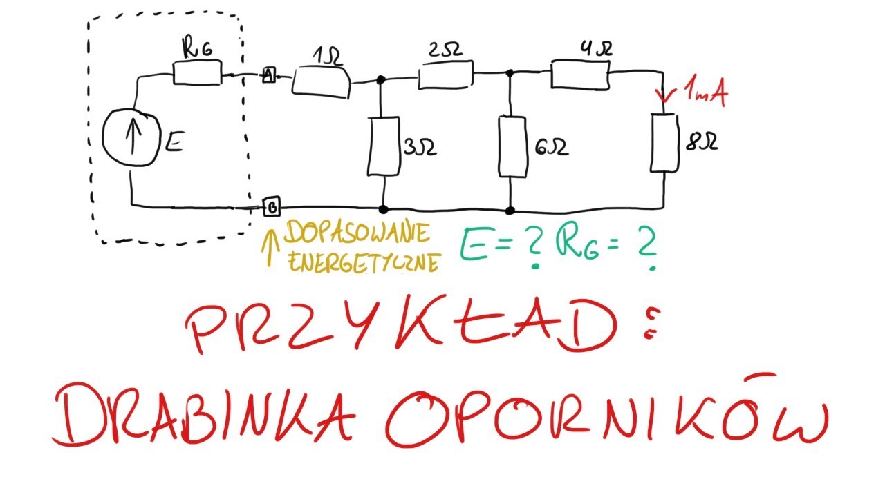 Przykład DC #4 - Drabinka oporników, maksymalna moc, rozwiązanie od tyłu