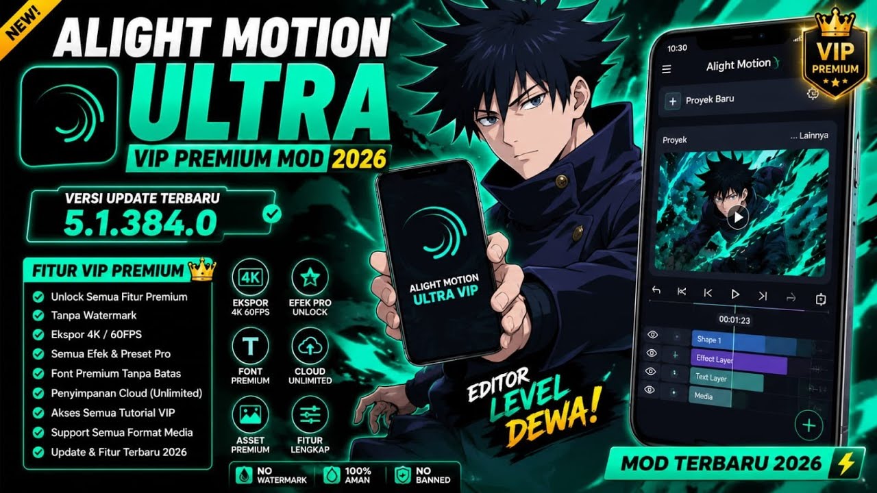 Ultra Alight Motion Terbaru‼️Editor Full Feature Vip Premium & Support 5Mb Present | 30Fps - 60 Fps