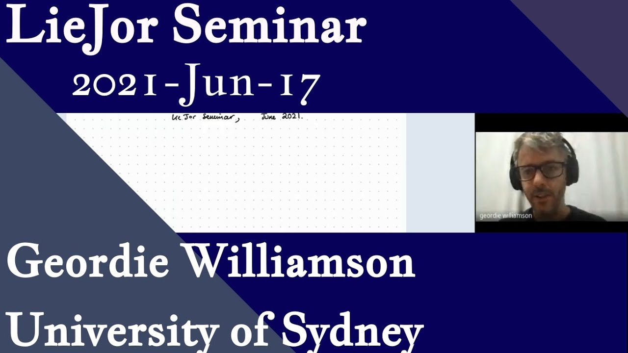 60. Geordie Williamson: Spectra in representation theory - LieJor 17-Jun-2021