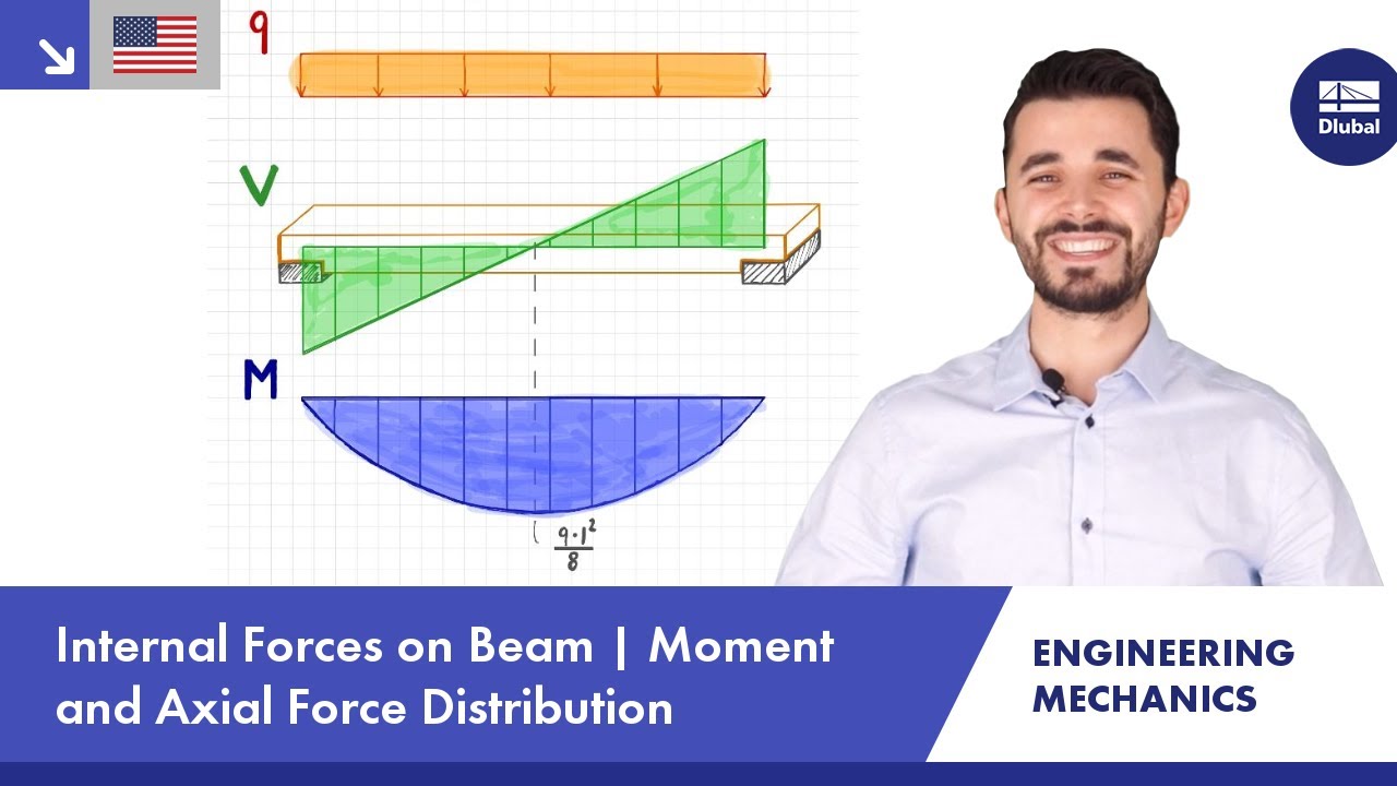 Engineering Mechanics | Internal Forces on Beam | Moment Distribution | Axial Force Distribution
