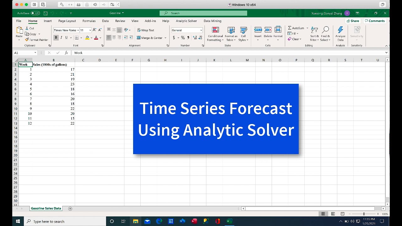 Time Series Forecast Using Analytic Solver