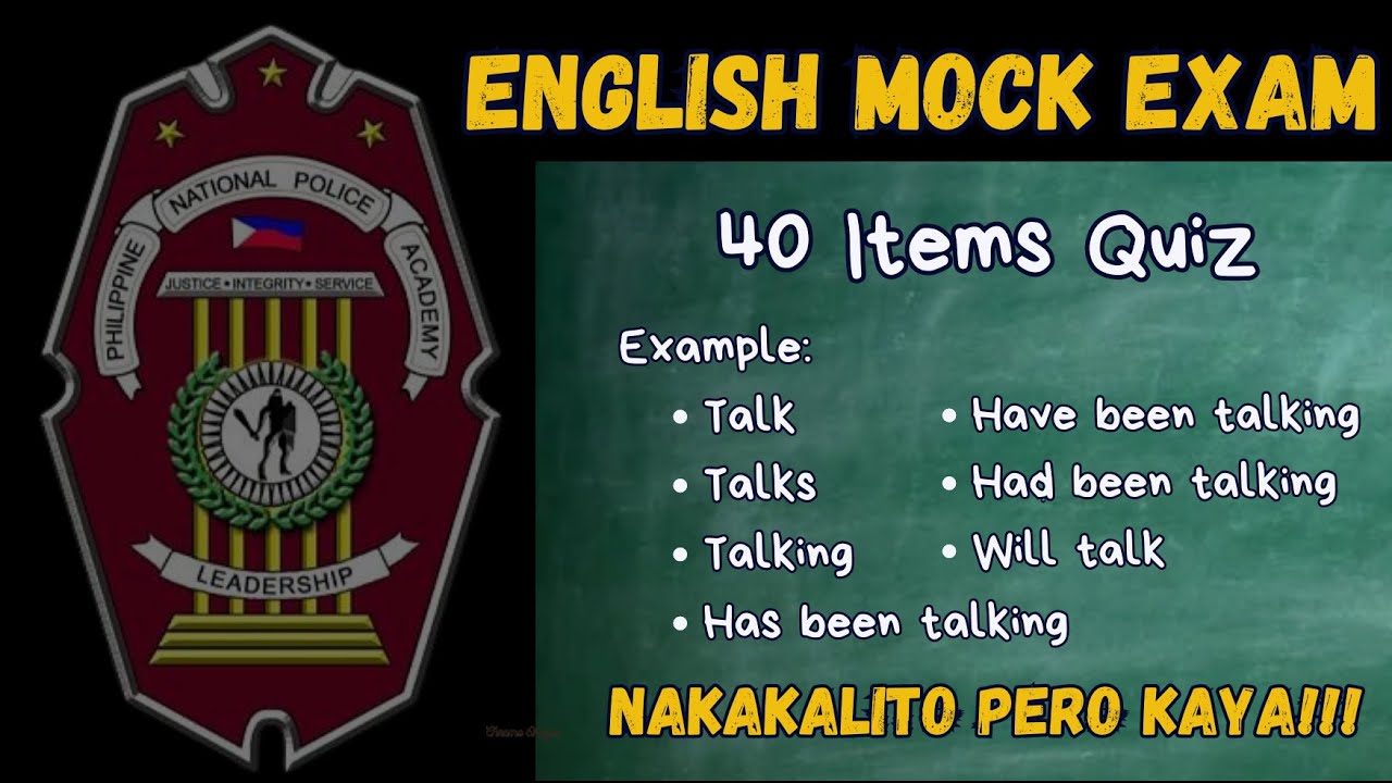 ENGLISH Mock Exam | Verb Tenses | For PNPA, PMA, PMMA, and College Entrance Exams | Part 2