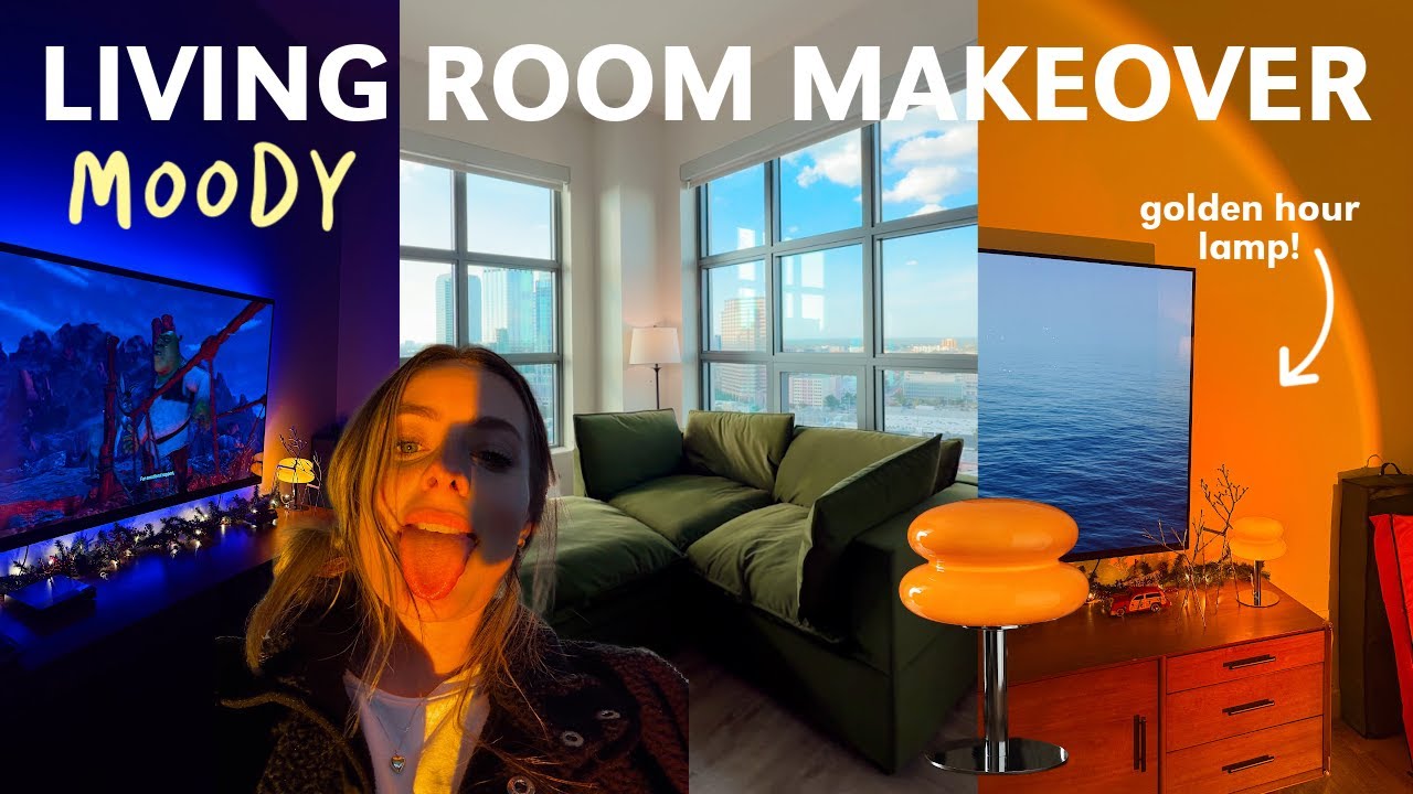 ПРЕОБРАЖЕНИЕ ГОСТИНОЙ 🛋️🌿🪔🪞 приятное освещение и ЗЕЛЕНЫЙ ДИВАН!!