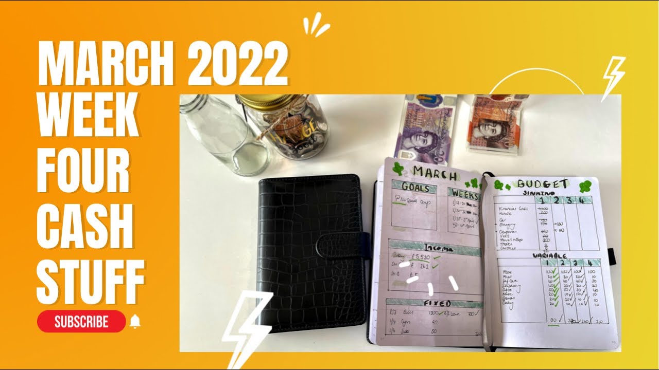 Week four March Cash stuff &pound;210 | High income | Weekly budget and envelope 2022