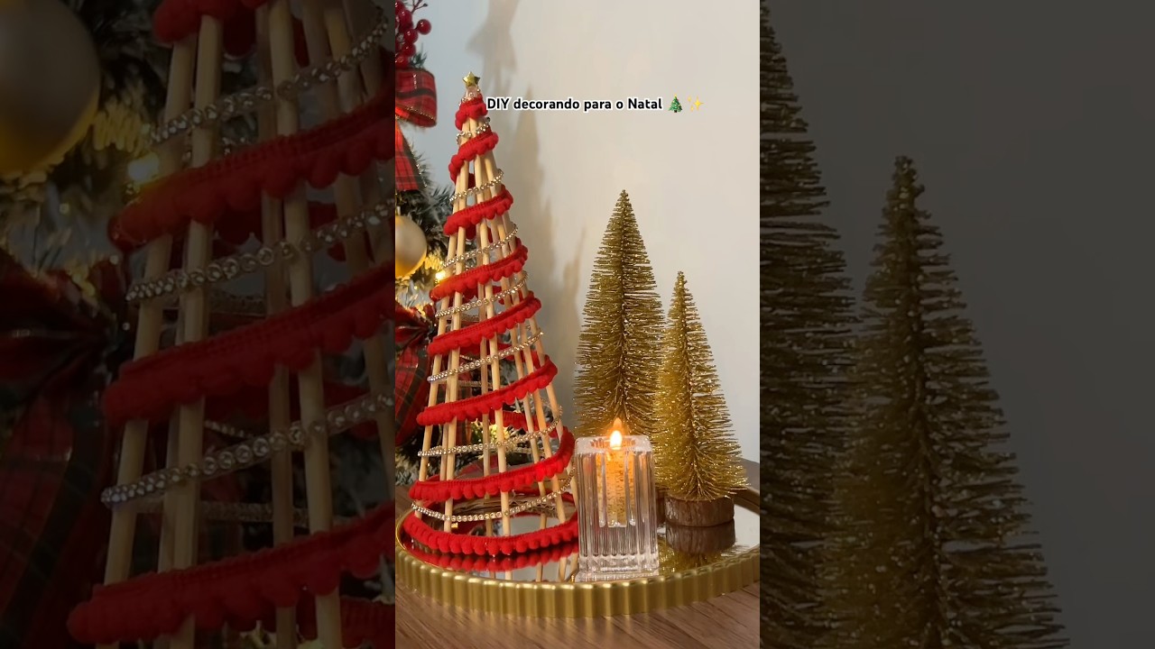DIY mini &aacute;rvore de Natal. Decorando para o Natal🎄 #christmas #diy #natal2025 #decora&ccedil;&atilde;odenatal