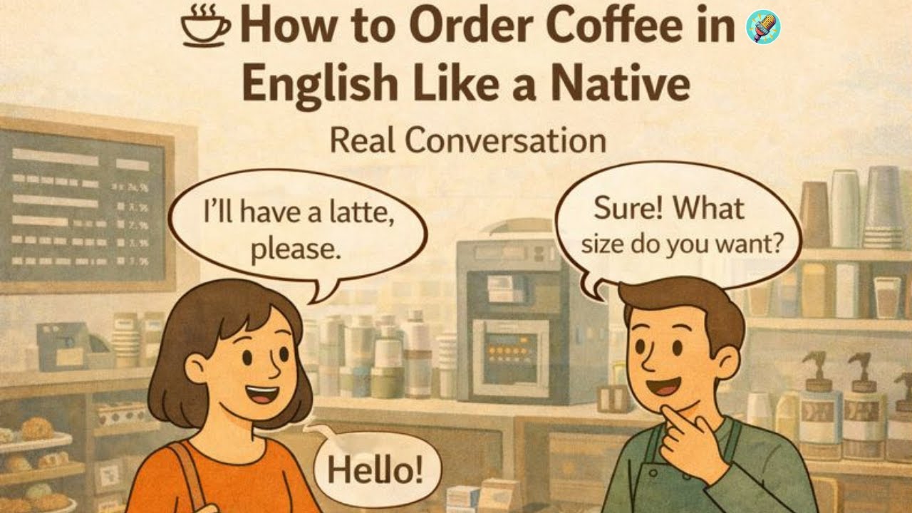 ☕ How to Order Coffee in English Like a Native | Real Conversation