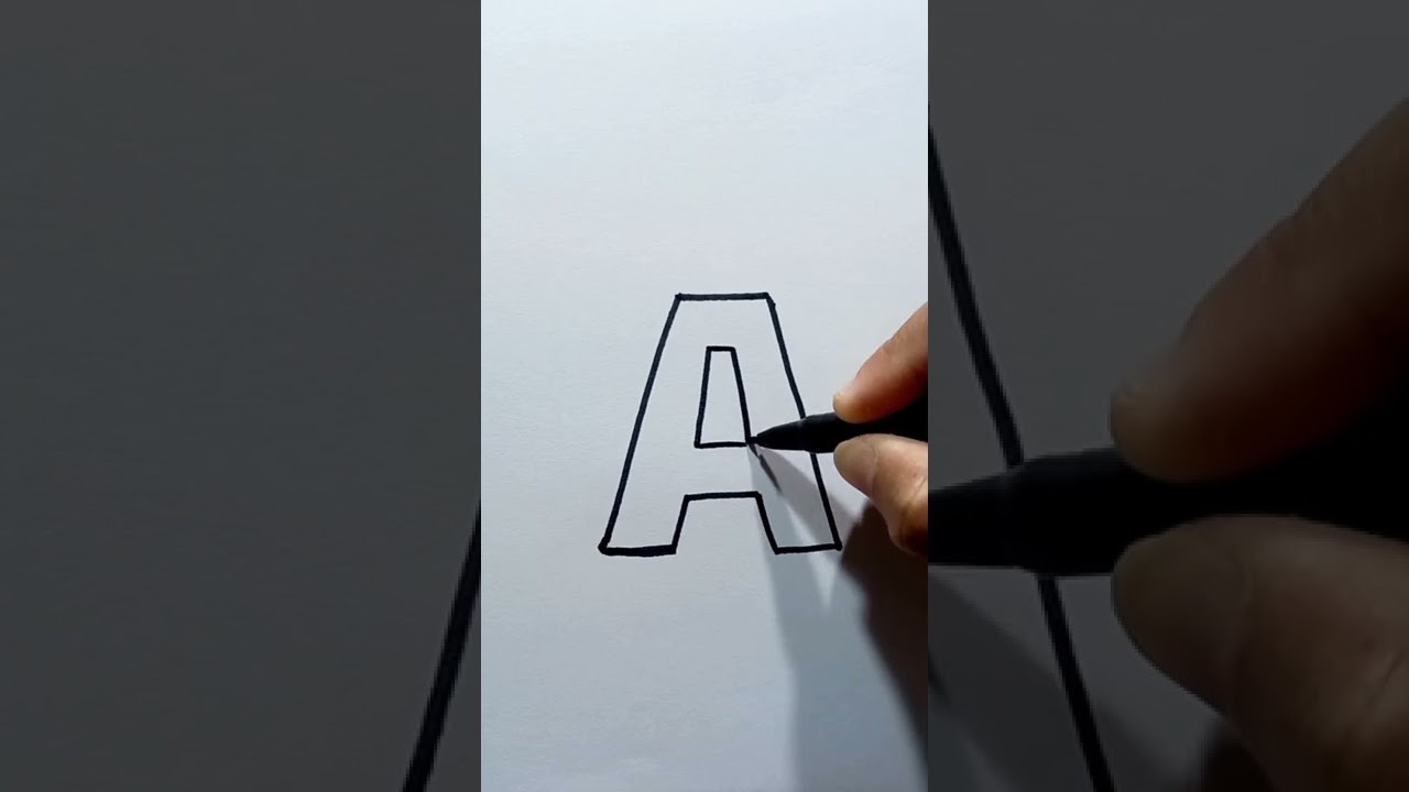 Jeito f&aacute;cil de desenhar a letra A 3d