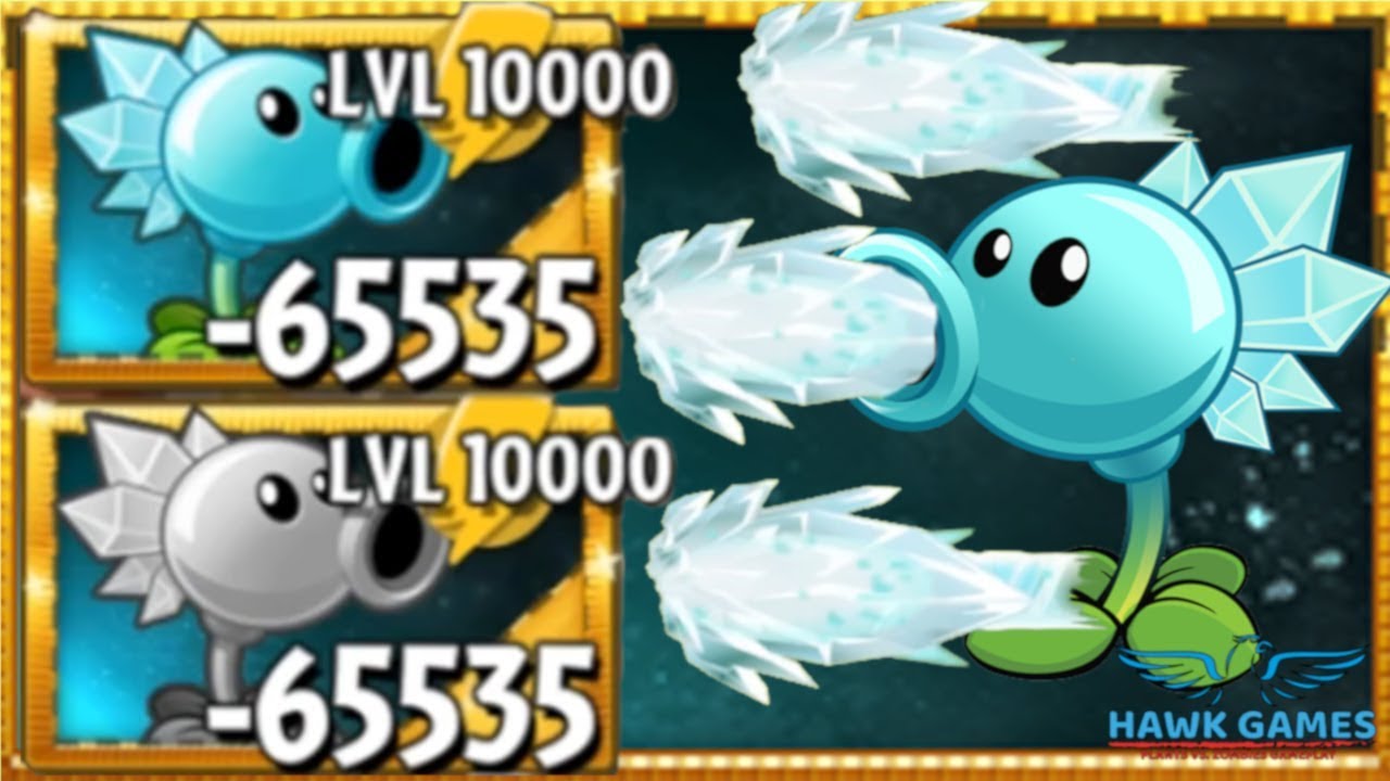 Plants vs Zombies 2 Snow Pea Upgraded to Level 10000 PvZ2