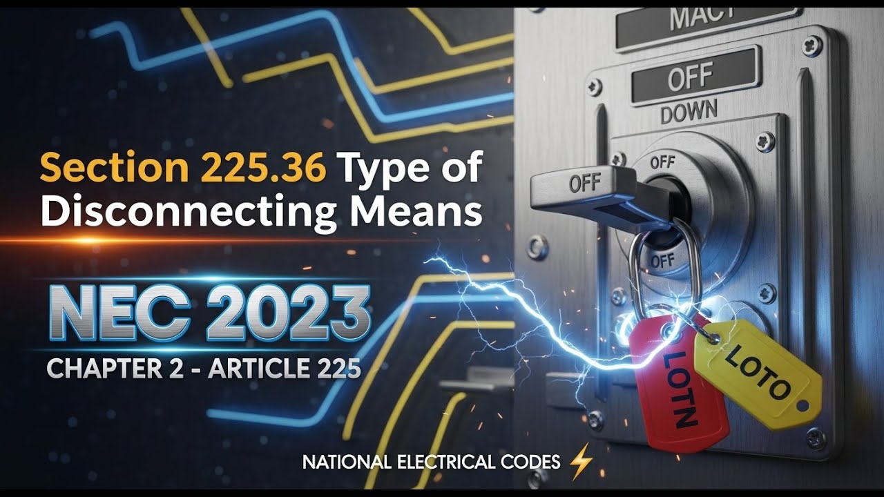 Раздел 225.36 Типы отключающих устройств - NEC 2023 - Глава 2 - Статья 225