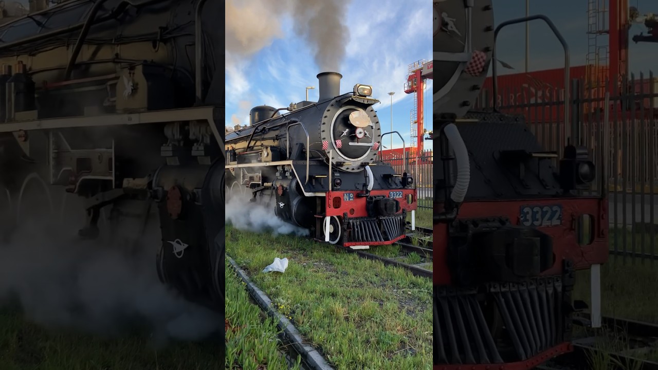South African Railways Class 19D no. 3322 departs Cape Town Waterfront towards Elgin 19/8/23 #trains