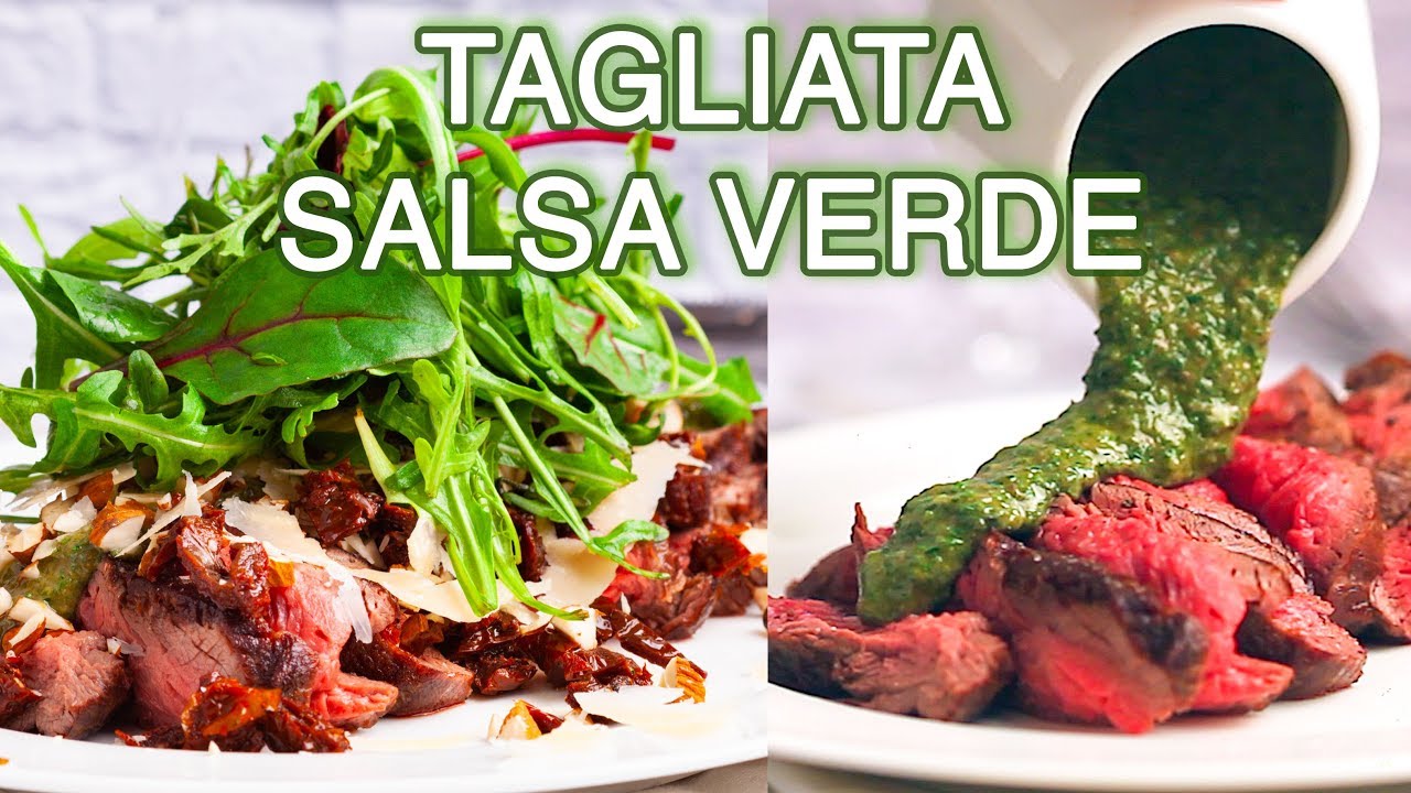 Salsa Verde. Steak Sauce recipe with Tagliata