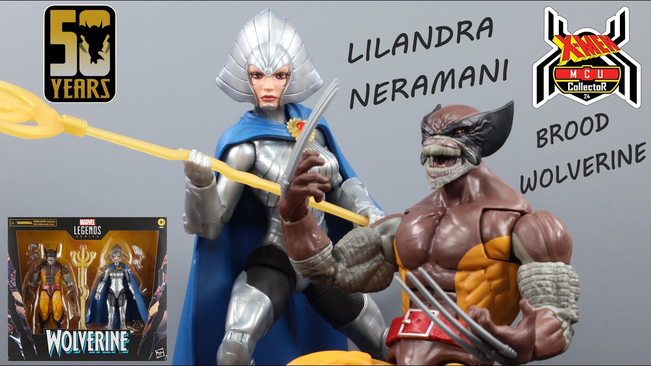 Обзор набора из двух фигурок Marvel Legends Wolverine 50 Years BROOD & LILANDRA NERAMANI X-Men