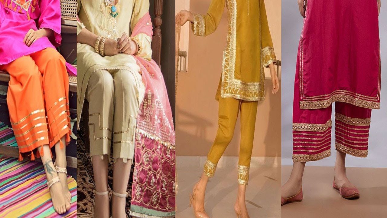 New Gotta Patti Work Trouser And Palazoo Poncha Designs||Gotta Work Palazoo||Trouser Ideas 2022