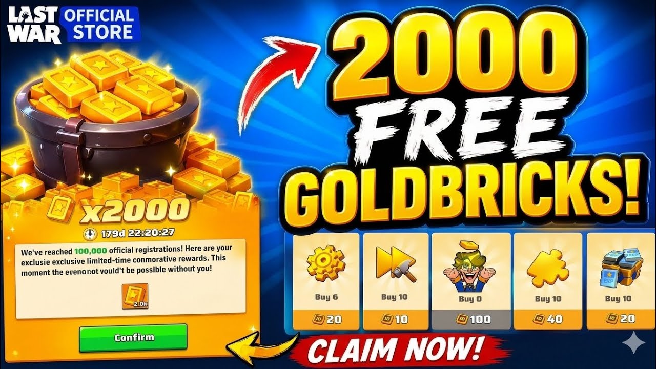 🔥 2000 FREE Gold Bricks Daily! New Rewards Card Guide | Last War Survival (2026)