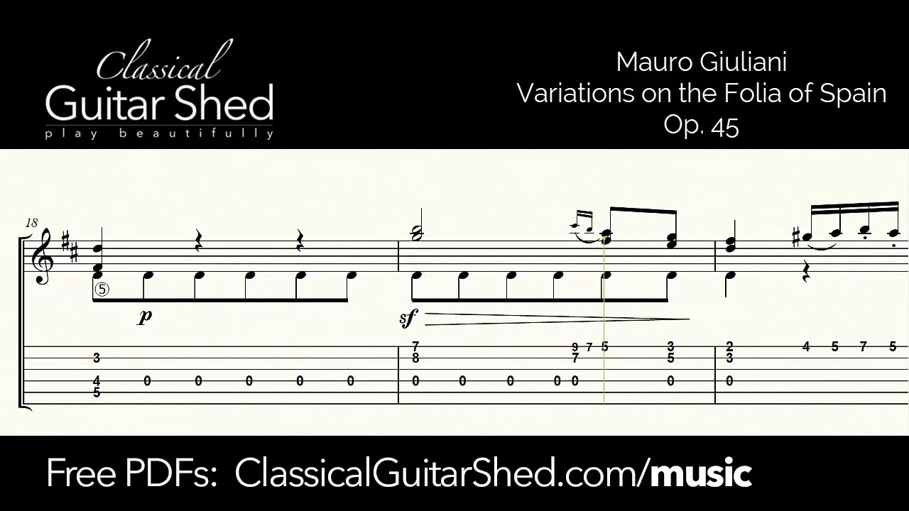 Giuliani: Op. 45 - Variations on the Folia of Spain