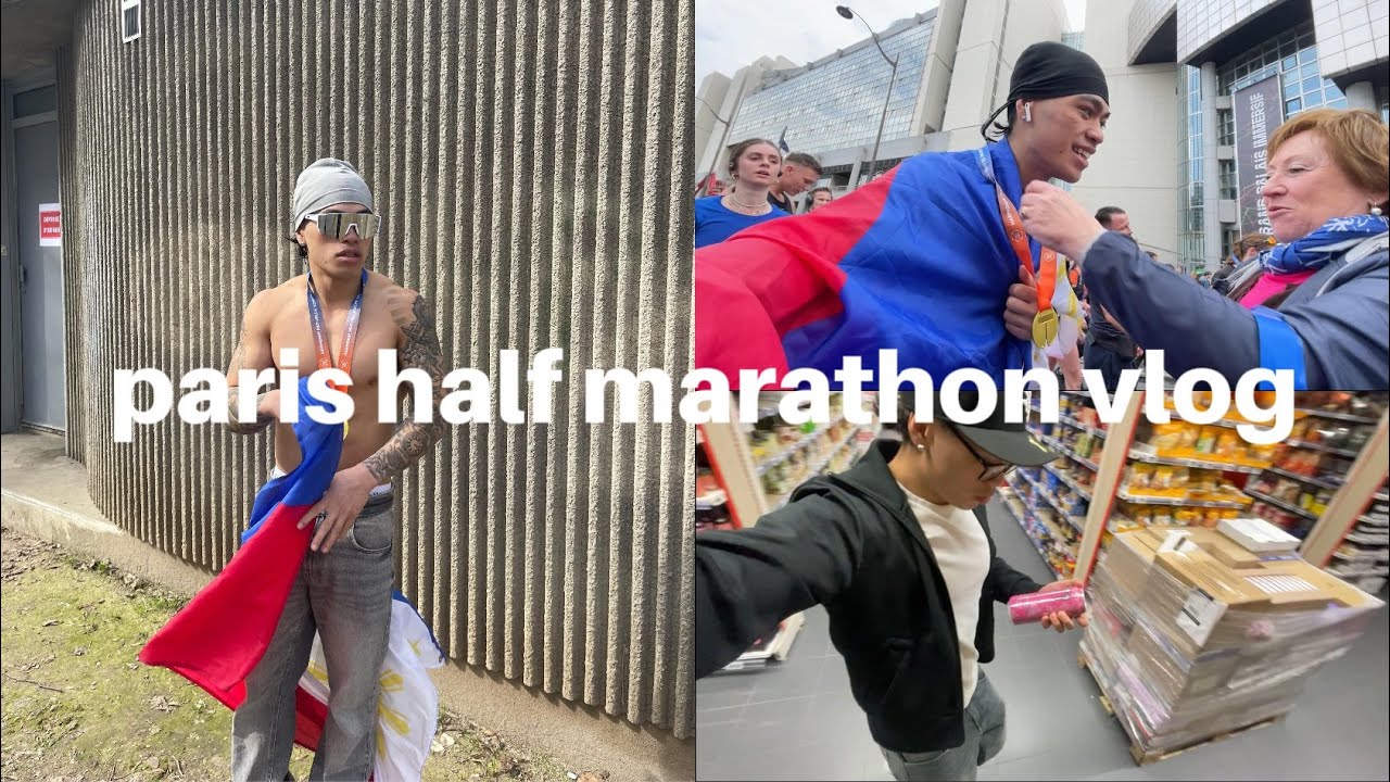 paris half marathon vlog | race day | shake out run | foods and more