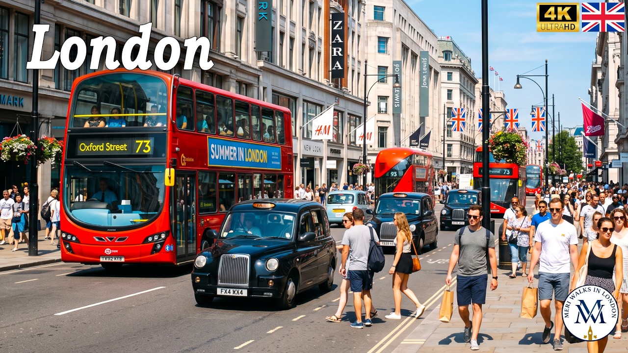🇬🇧 LONDON WALK 4K 🔥 Walking Down London Most Famous Streets with Locals and Tourists 😍 True 4K