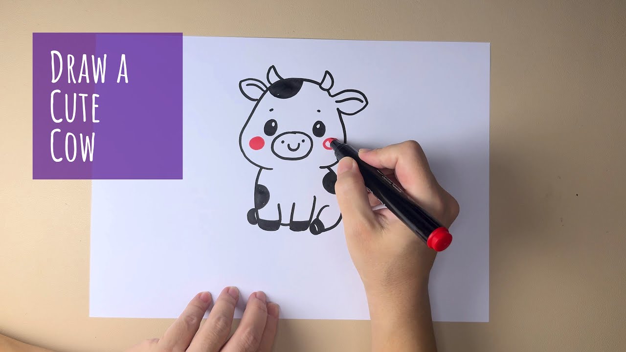 How to Draw a Cute Cow - Relaxing Step by Step