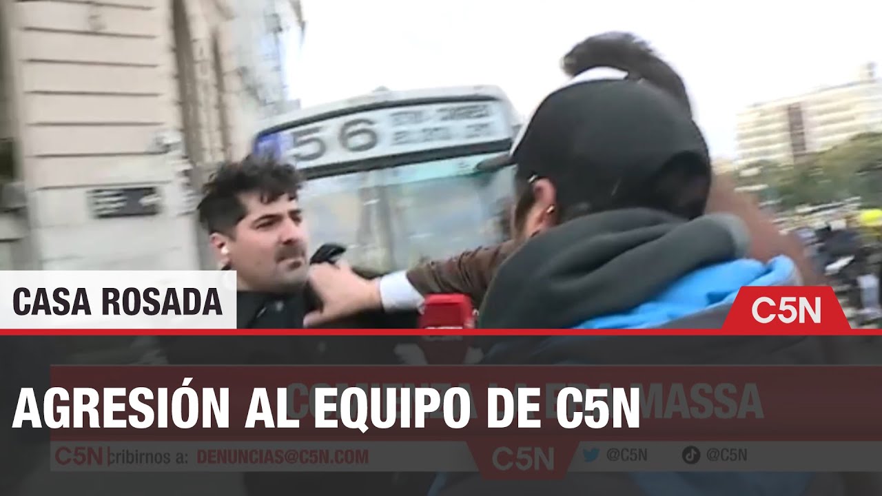 AGREDIERON al EQUIPO de C5N antes de la ASUNCIÓN de SERGIO MASSA