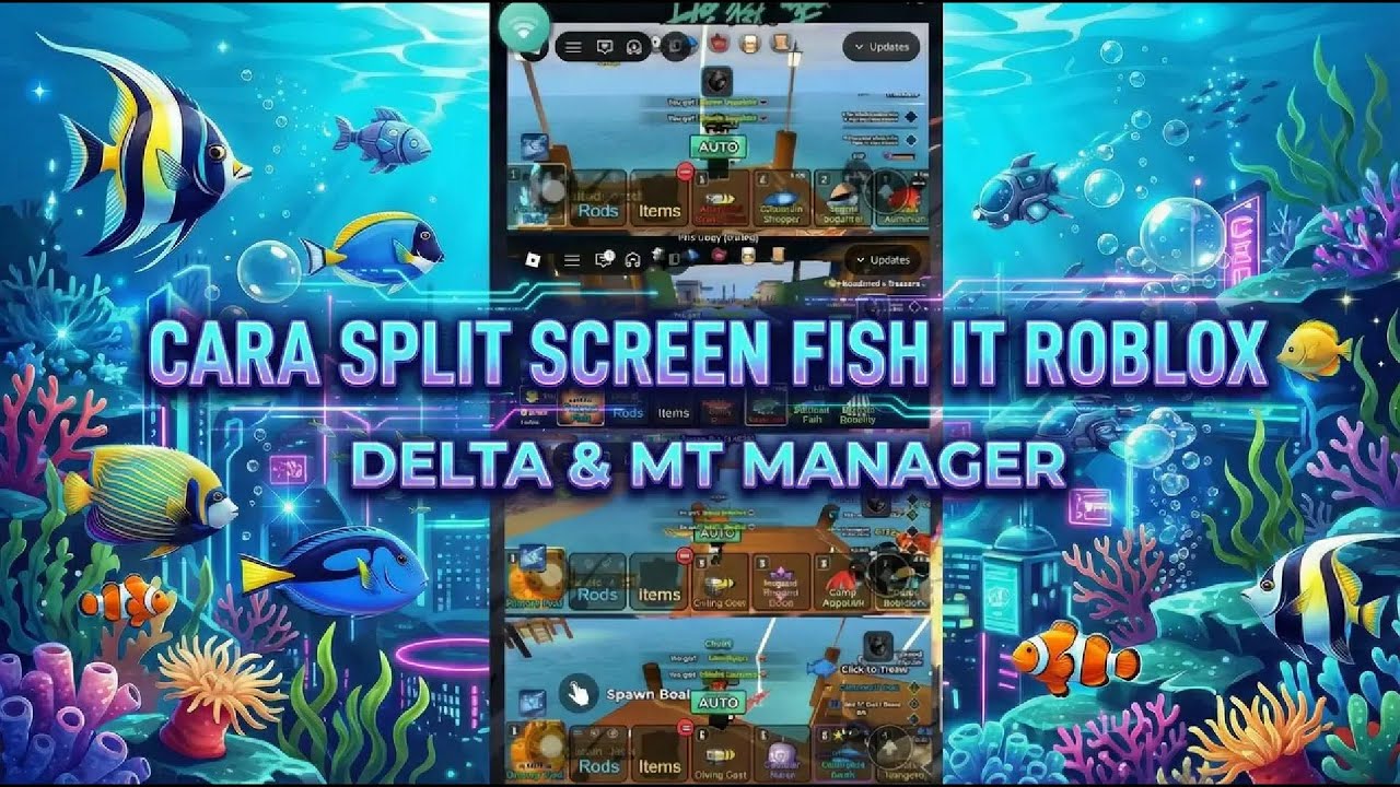 SPLIT SCREEN REDFINGER FISH IT ROBLOX DELTA PAKE MT MANAGER