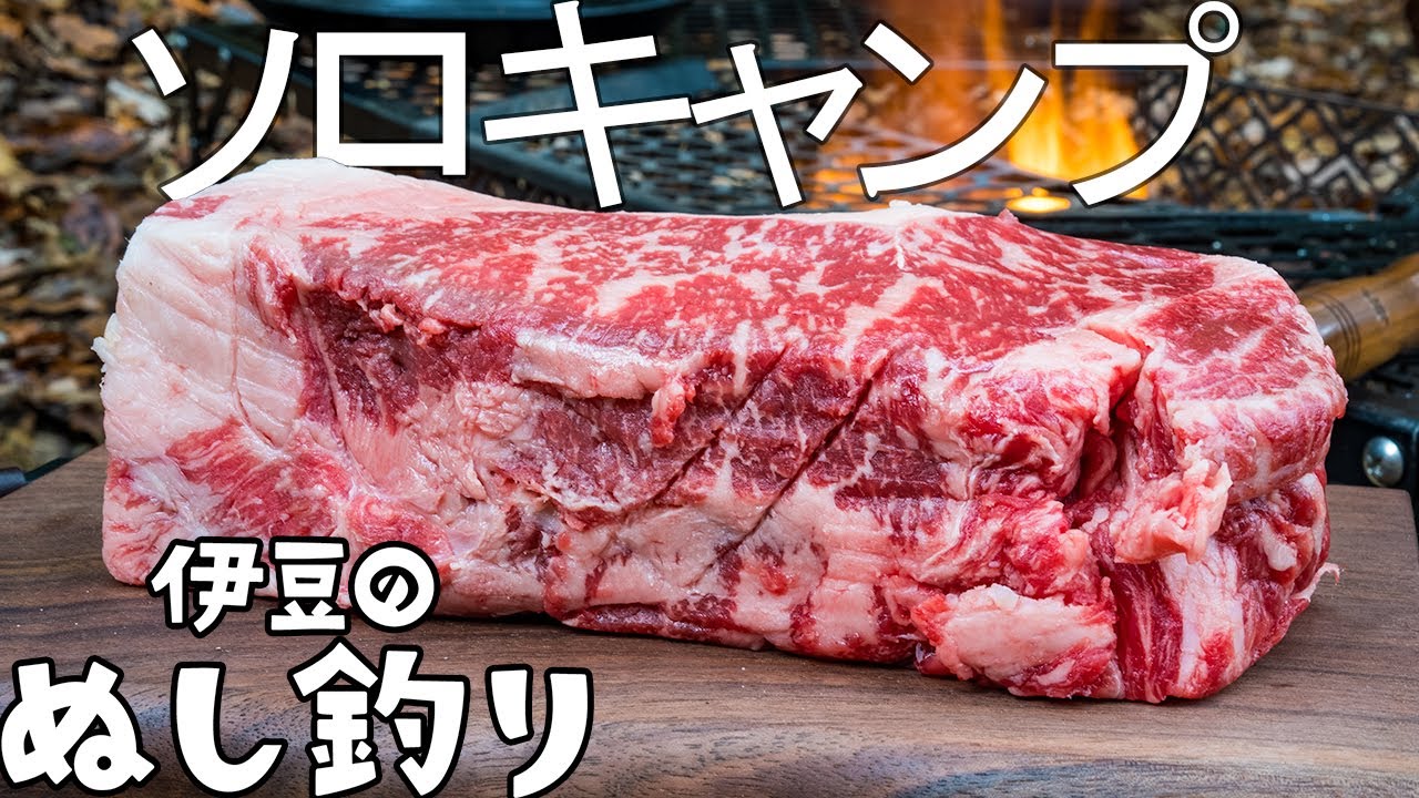 【ソロキャンプ】焚火で分厚い和牛ステーキ！ジントニック【大人ソロキャンプ】