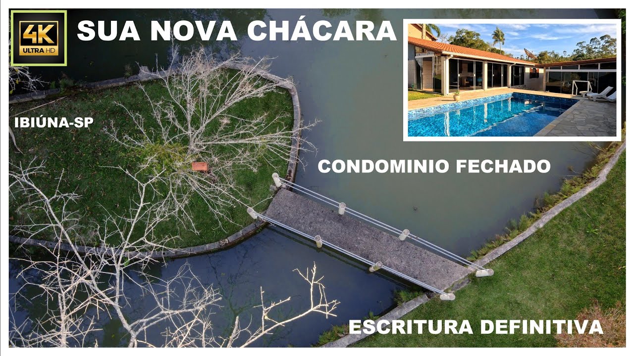 721) Linda Chácara 1.000 m² condomínio fechado  , piscina e lago Para pescar 🐟 apenas 599 mil.ibiuna