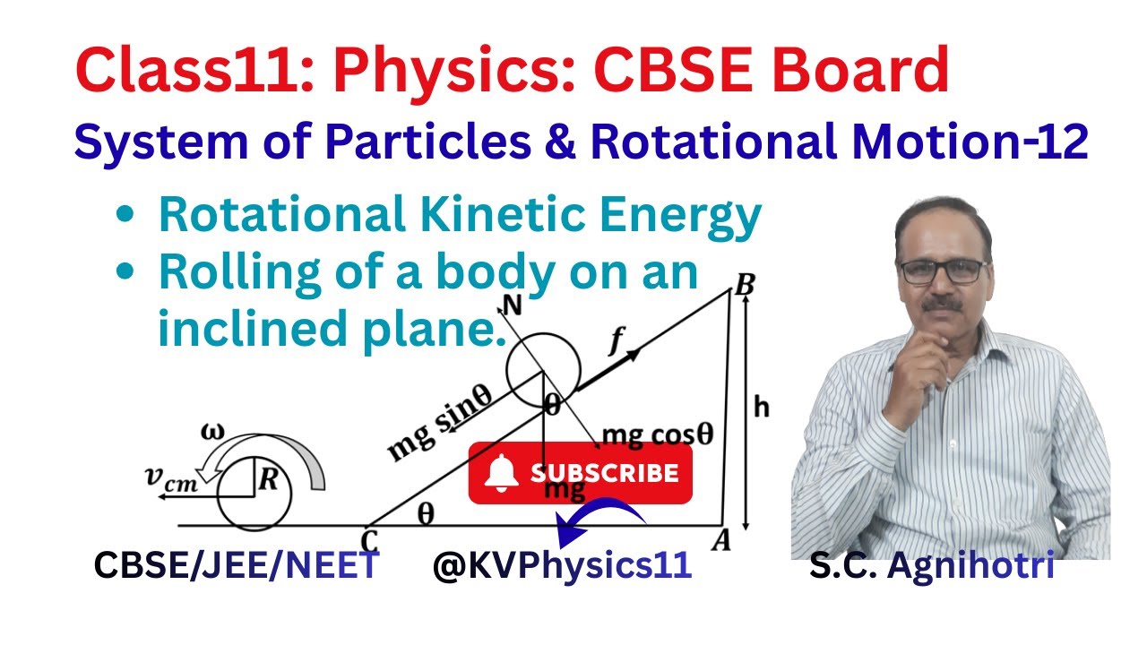 Rotational Kinetic Energy and Rolling of a body on an inclined plane