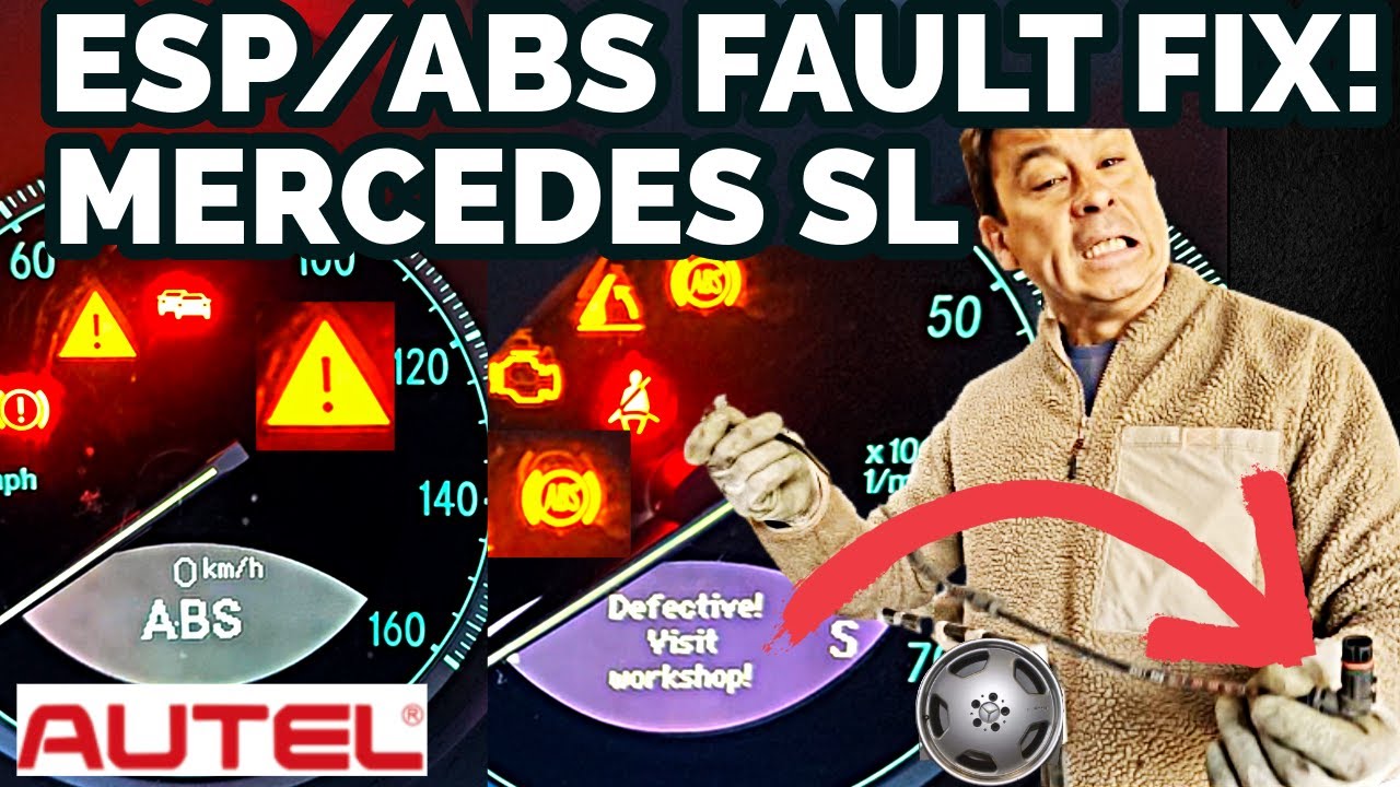 Замена датчика ABS на Mercedes SL R230, ESP/ABS. Устранение неполадок контрольной лампы в мастерс...