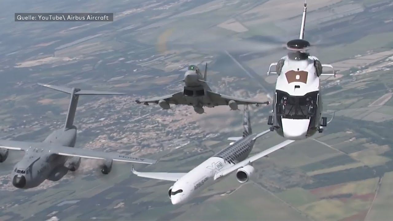 Man&ouml;ver: Spektakul&auml;rer Formationsflug von Airbus
