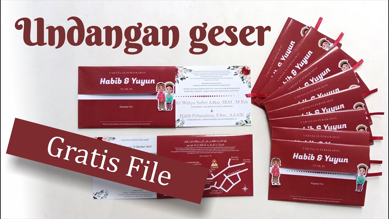 Gratis File Undangan Geser  Ukuran Besar #undanganunik #undangangeser #undanganpernikahan