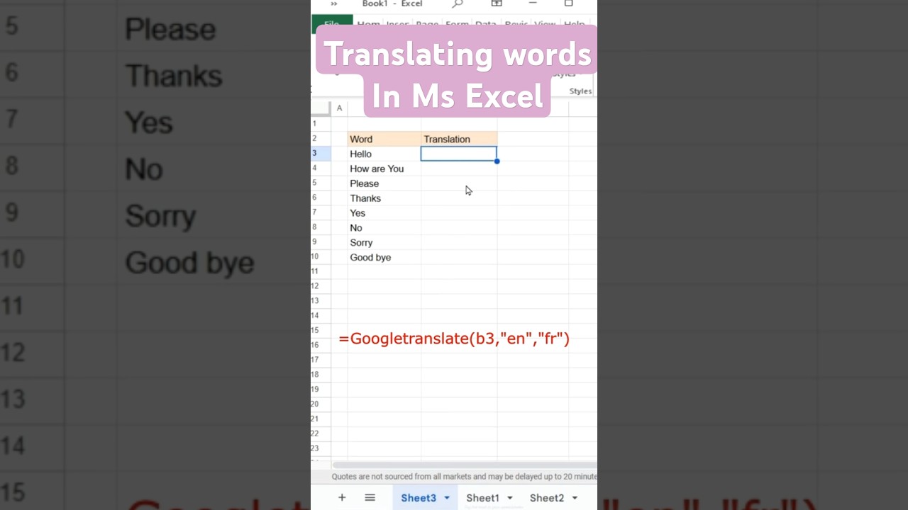 How to Translate Words in Excel | Easy Language Translation in Microsoft Excel