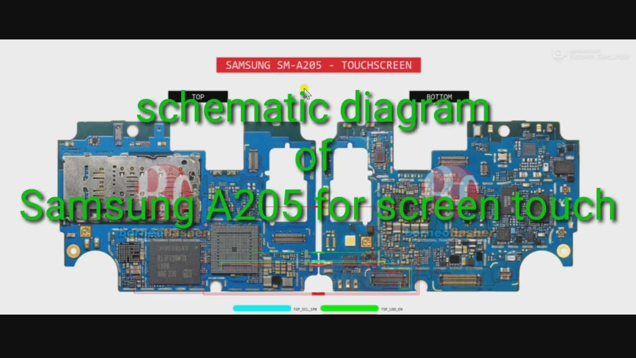 schematic diagram of Samsung A20/A205 for touchscreen