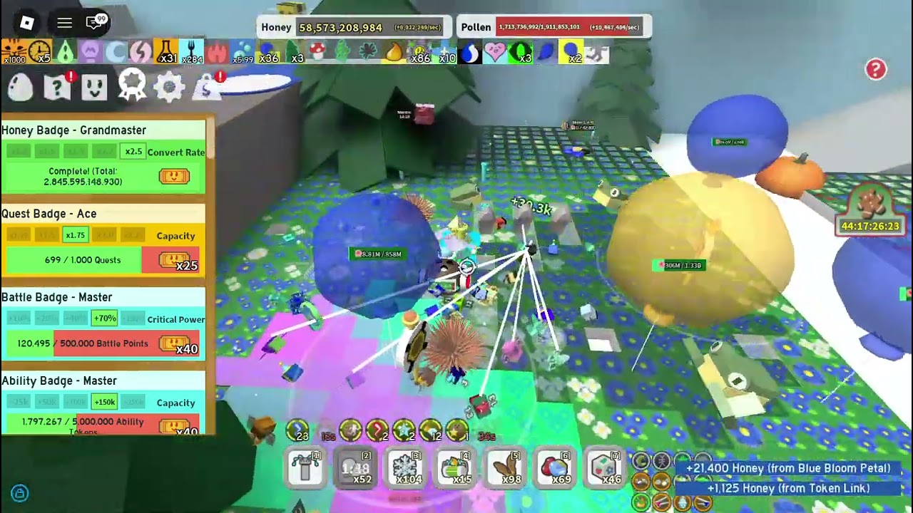Roblox bee swarm simulator early blue hive boost part2 110b