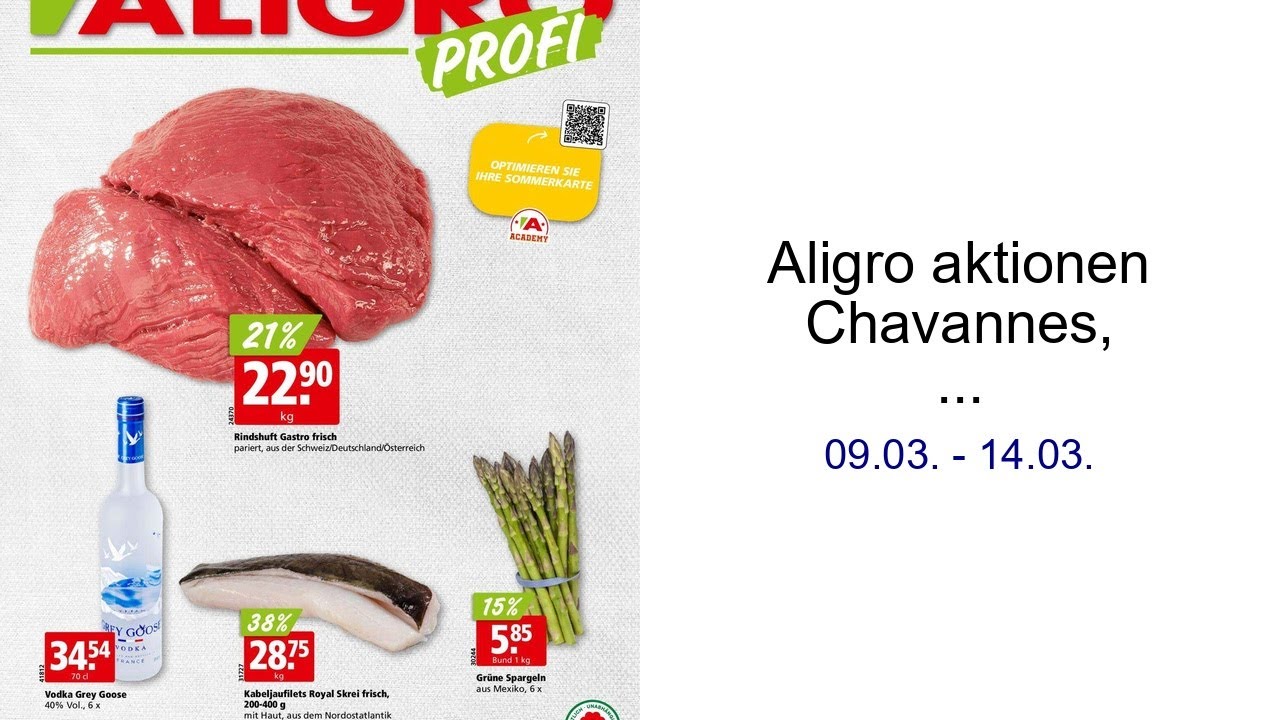 Aligro aktionen Chavannes, Matran, Genf, Sitten 09.03. - 14.03.