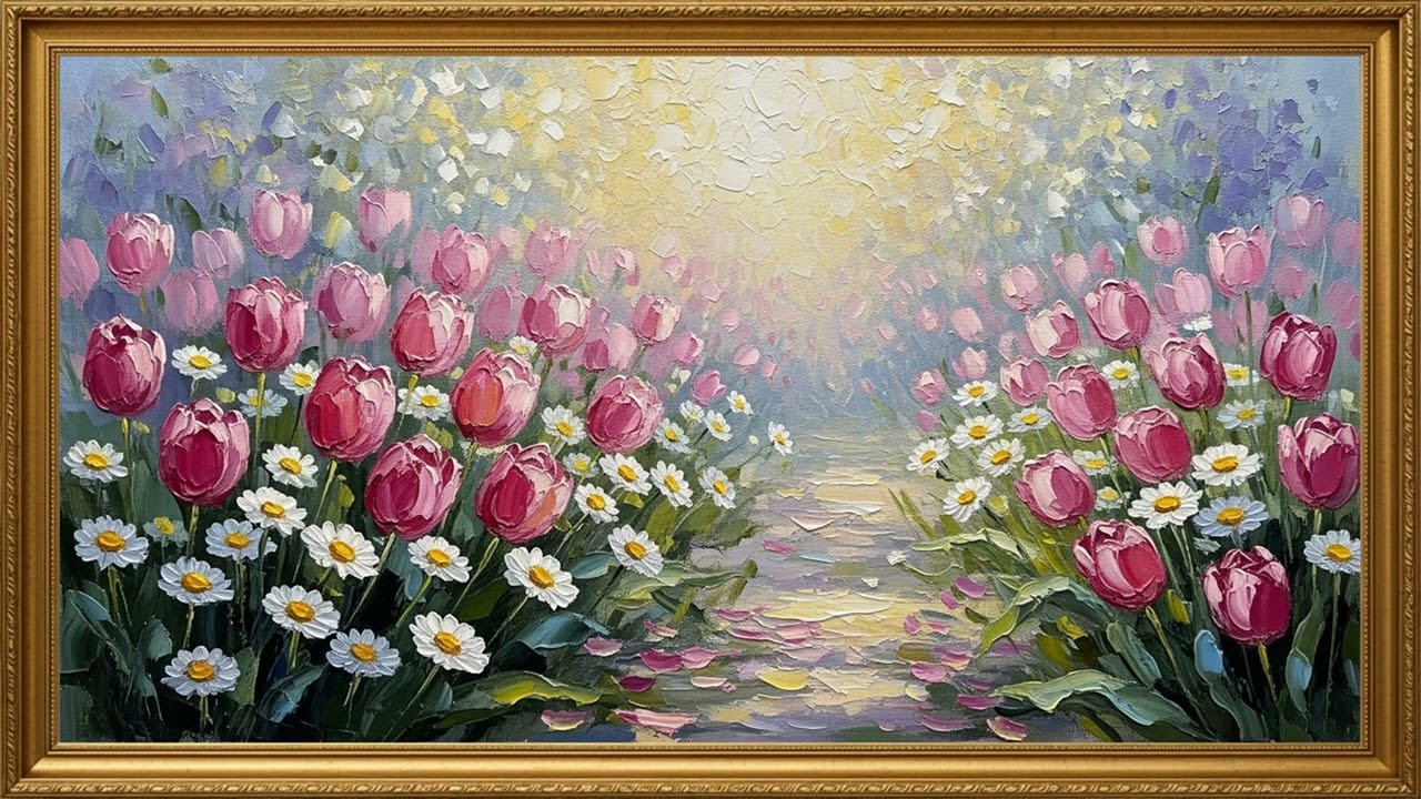 Turn Your TV Into Art | Soft Pastel Flower Painting 4K (2 Hours)