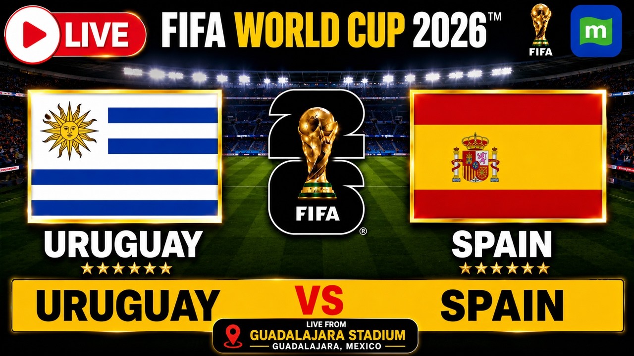 🔴 Uruguay vs Spain LIVE | FIFA World Cup 2026 Watchalong | Live from Guadalajara Stadium | Football