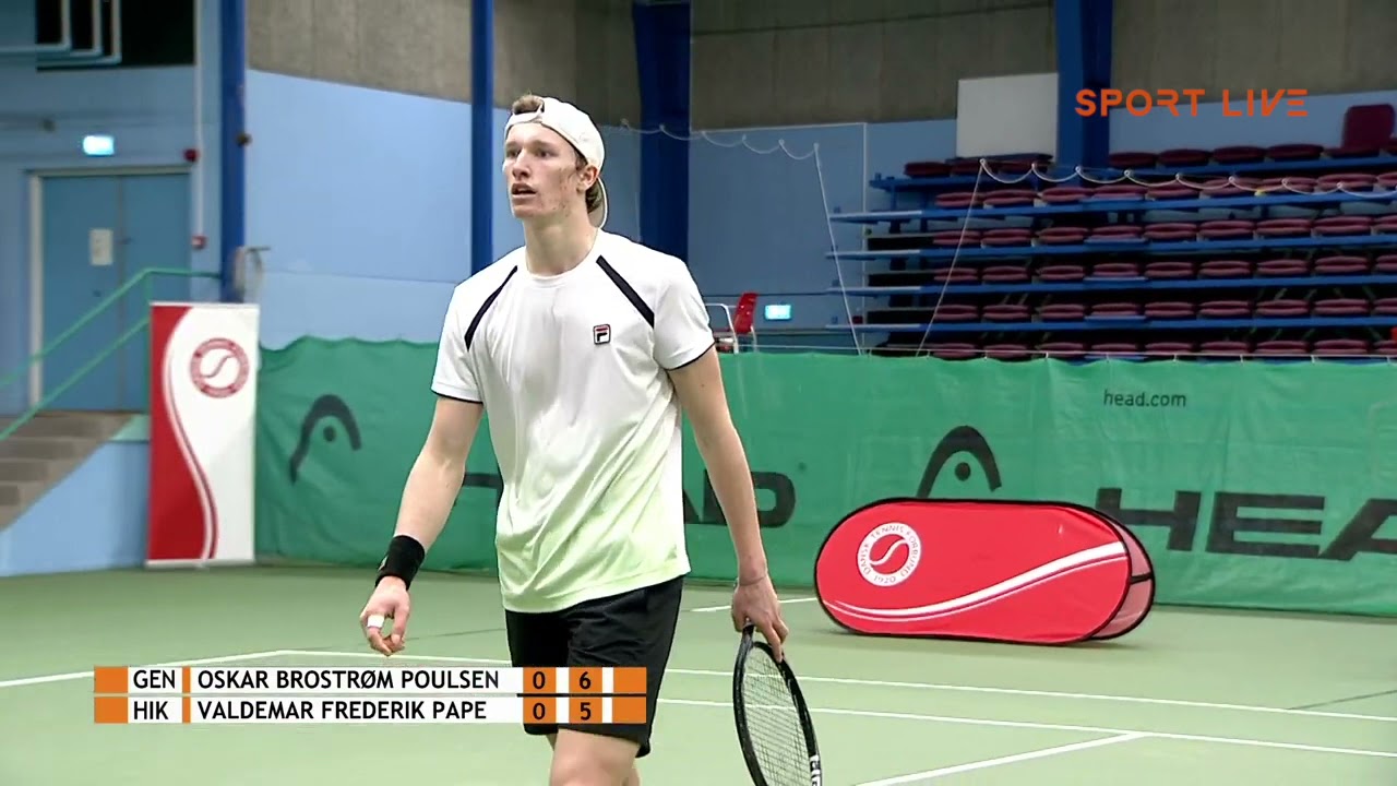 Finale DM i tennis inde 2021 - Herrer Highlights: Oskar Brostrøm Poulsen mod Valdemar Pape