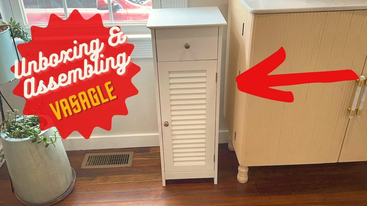 Unboxing & Assembling: VASAGLE Bathroom Floor Cabinet Storage Organizer Set